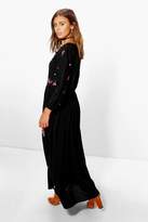 Thumbnail for your product : boohoo Petite Evelyn Embroidered Maxi Dress