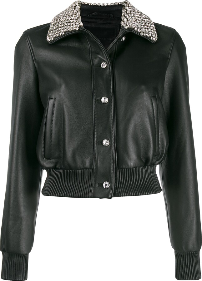Black Crop Bomber Jacket | Shop the world's largest collection of fashion |  ShopStyle
