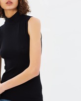 Thumbnail for your product : Maison Scotch Sleeveless Mock Neck Rib Top