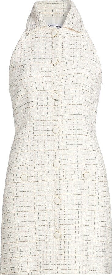 Veronica Beard Women's Roxanne Grid Sleeveless Minidress - Ivory Multi - Size 12
