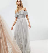 Thumbnail for your product : Maya Bardot Sequin Top Tulle Detail Dress With High Low Hem