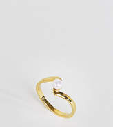 Thumbnail for your product : ASOS Gold Plated Sterling Silver Twisted Pearl Ring