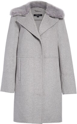 Kenneth Cole New York Double Face Wool Blend Coat with Removable Faux Fur  Collar - ShopStyle
