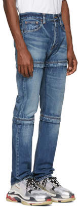 Balenciaga Blue Zipped Jeans