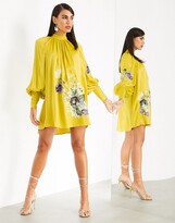Thumbnail for your product : ASOS EDITION embroidered satin mini trapeze dress