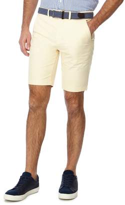 Racing Green - Yellow Belted Oxford Chino Shorts