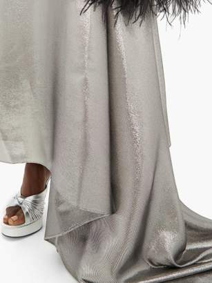 Gucci Balloon-sleeve Pleated Silk-blend Lame Gown - Womens - Silver