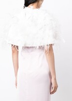 Thumbnail for your product : Isabel Sanchis Feather-Embellished Round-Neck Capelet