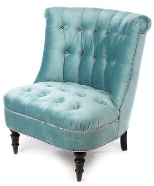 Mackenzie Childs 34" Wide Tufted Velvet Side Chair Mackenzie-Childs Fabric: Raspberry
