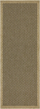 Dakota Fields Jute/Black Area Rug, Indoor/Outdoor Use