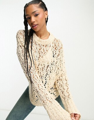 With Your Smile Cream Pointelle Knit Sweater