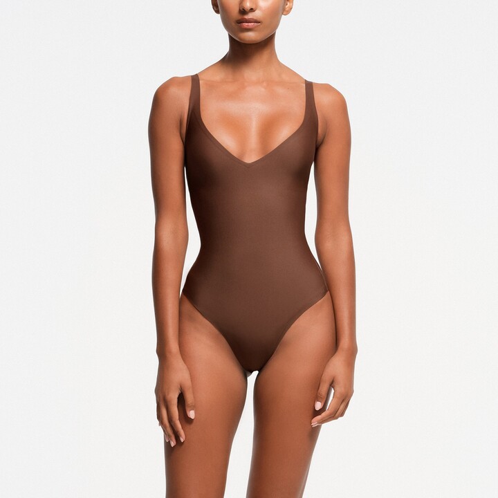 SKIMS Body Core Sculpt Plunge Thong Bodysuit | Jasper