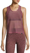 Thumbnail for your product : Koral Activewear Crescentic Open-Mesh Crop Top, Pink/Gold