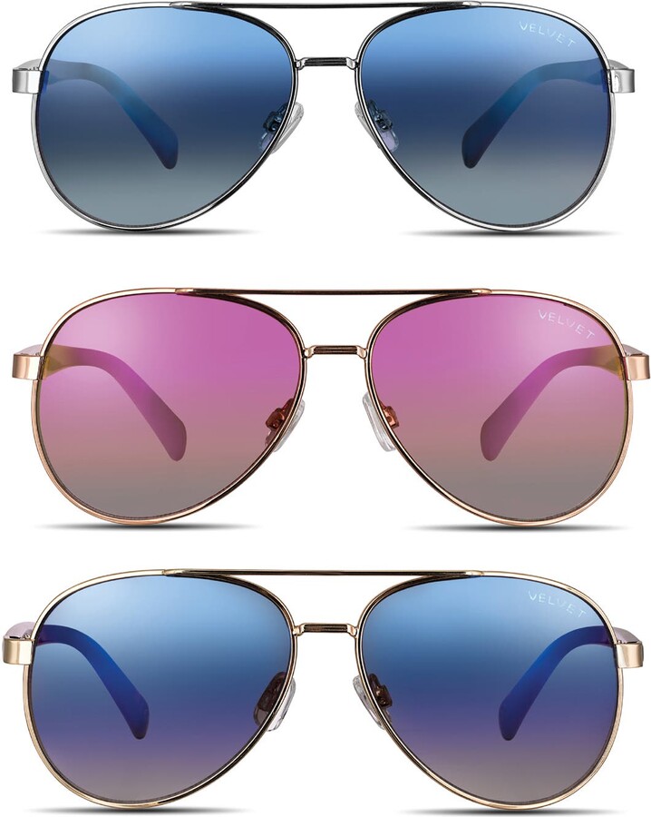 Velvet Eyewear Aviator Flash Sunglass Style Box