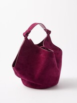 Thumbnail for your product : KHAITE Lotus Mini Suede Tote Bag - Burgundy