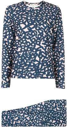 Comme des Garcons number print T-shirt and leggings set