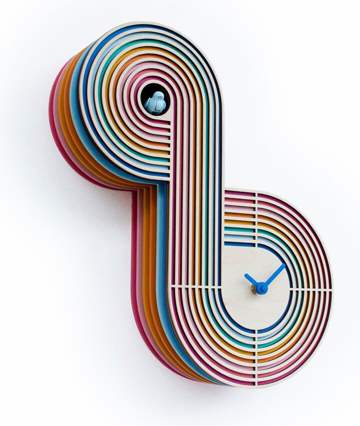 Unique Modern Cuckoo Clock - Multi Colored Handmade Design | Gsrs01