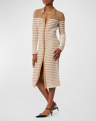 Equipment Beladon Striped Button-Down Crochet Dress