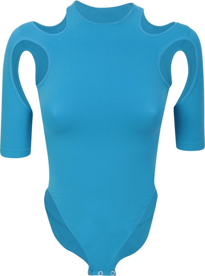 Andrea Adamo Jersey Bodysuit with Cutout Accents