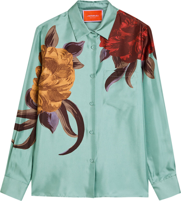 La DoubleJ Boy Printed Silk-twill Shirt