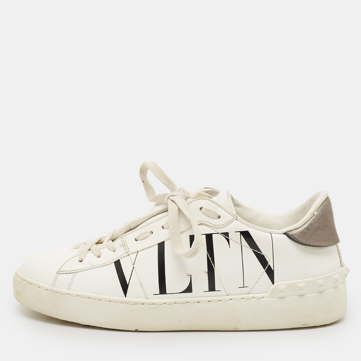Valentino White Leather VLTN Low Top Sneakers Size 37.5