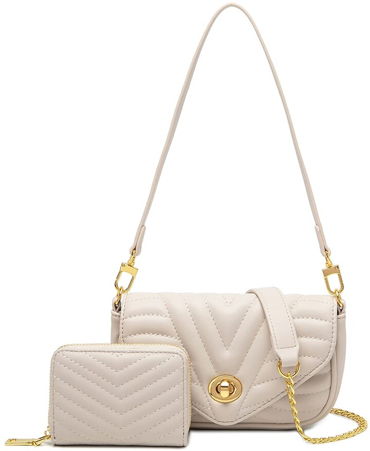 Jeehan Small Beige Purse Y2k Purses Quilted Crossbody Bags for