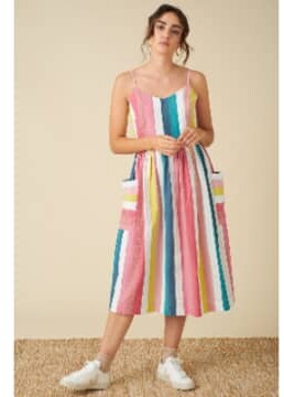 Emily And Fin Rainbow Stripe Bree Dress