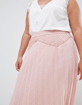 Thumbnail for your product : ASOS DESIGN Curve dobby pleated high low midi skirt with pintuck detail