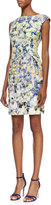 Thumbnail for your product : Kay Unger New York Cap-Sleeve Watercolor Floral Print Dress, Multicolor