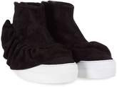 Thumbnail for your product : Joshua Sanders Ruched Suede High-top Sneakers
