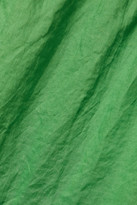 Thumbnail for your product : Solid & Striped Peasant Tiered Crinkled-linen Maxi Dress - Green