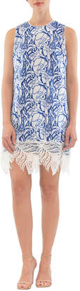 Nha Khanh Sleeveless Lace-Hem Mini Dress