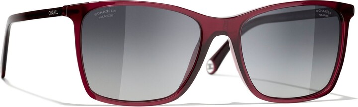 Chanel Rectangular Sunglasses CH5447 Dark Red/Grey Gradient