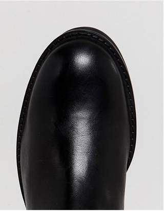 MANGO Leather Flat Knee High Boot