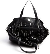 Thumbnail for your product : Kelsi Dagger black metallic leather and fabric 'Flatbush' convertible tote