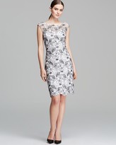 Thumbnail for your product : Monique Lhuillier ML Dress - Cap Sleeve Illusion Contrast Lace