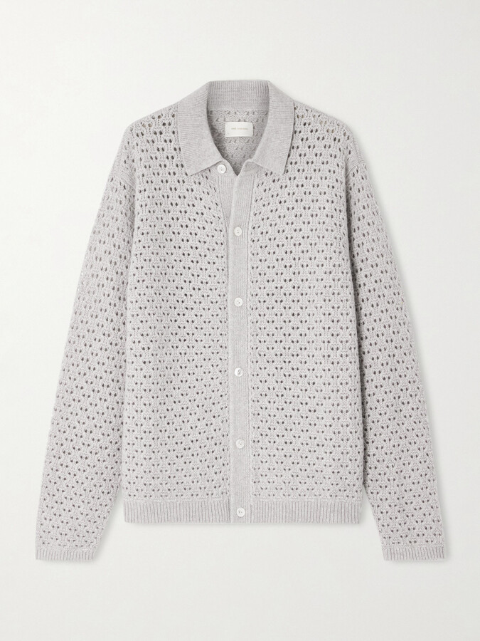 Aimé Leon Dore Open-knit Wool-blend Shirt - Gray