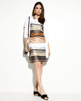 Thumbnail for your product : Lafayette 148 New York Silk-Blend Long Cardigan, Ivory