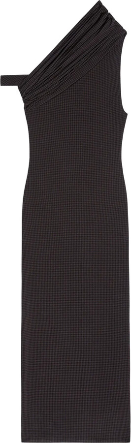 Courreges Houndstooth Twist Midi Dress
