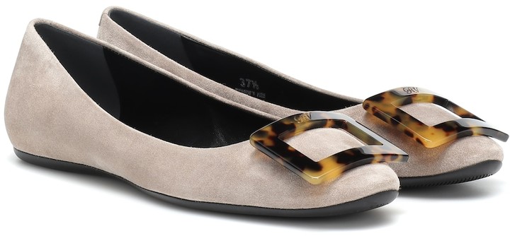 Roger Vivier Gommette Suede Ballet Flats Shopstyle