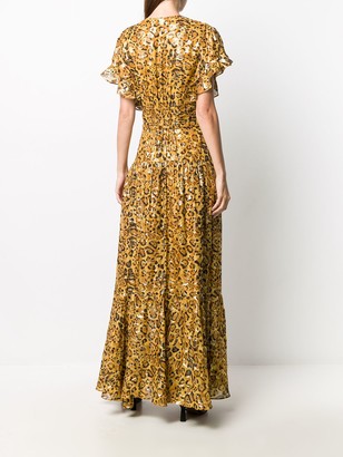BA&SH Gemma leopard jacquard maxi dress