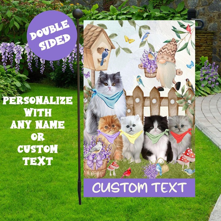 Etsy Persian Cat Paradise Watercolor Garden Banner Personalized Pool Party Decorations Flag For Pet Mom's Birthday Gifts Thanksgiving Decor