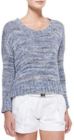 Thumbnail for your product : L'Agence Cropped Marled Knit Pullover