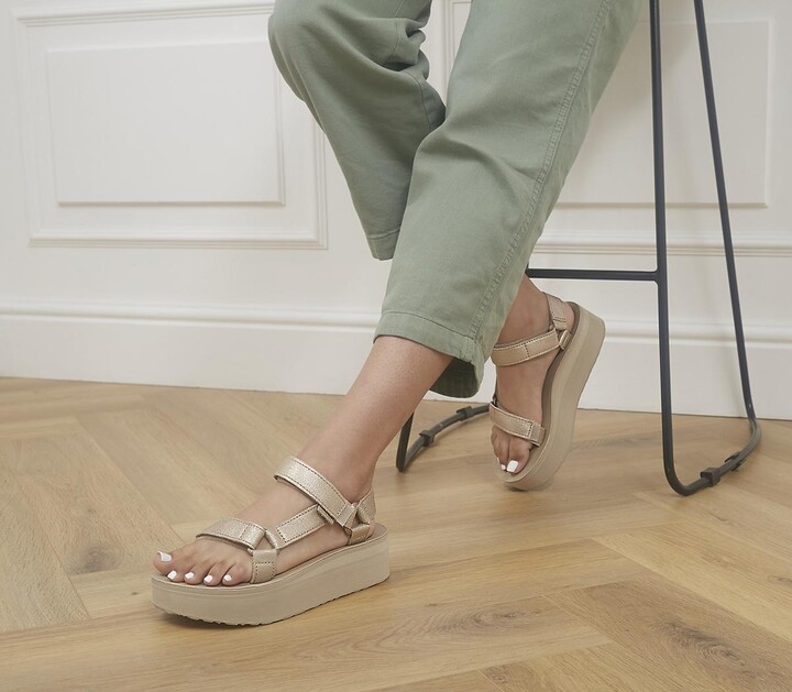 leather teva flatform