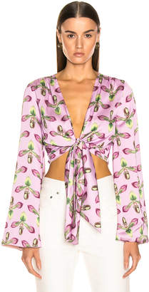 PatBO Kimono Sleeve Wrap Top in Bright Lilac | FWRD