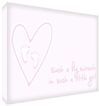Camilla And Marc Feel Good Art Diamond-Polished Décor Block Token (7.4 x 10 x 2 cm, Pink, Such a Big Miracle in Such a Little Girl Design)