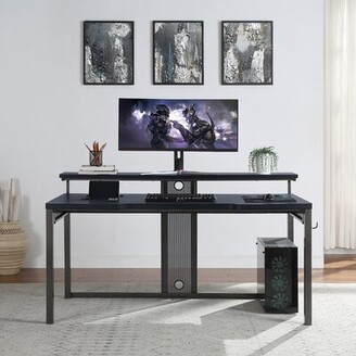 Inbox Zero Rademacher Gaming Desk with Built in Outlets - ShopStyle