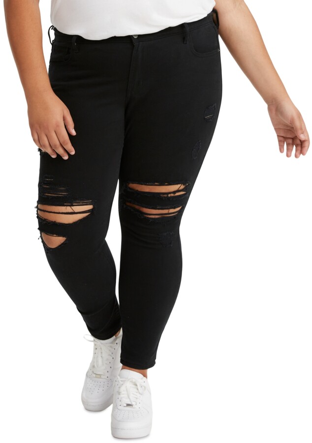 Levi's 711 Trendy Plus Size Distressed Skinny Jeans - ShopStyle