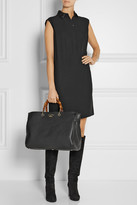 Thumbnail for your product : Gucci Bamboo Shopper Large Textured-leather Tote - Black