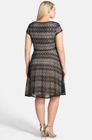 Thumbnail for your product : London Times Lace Fit & Flare Dress (Plus Size)